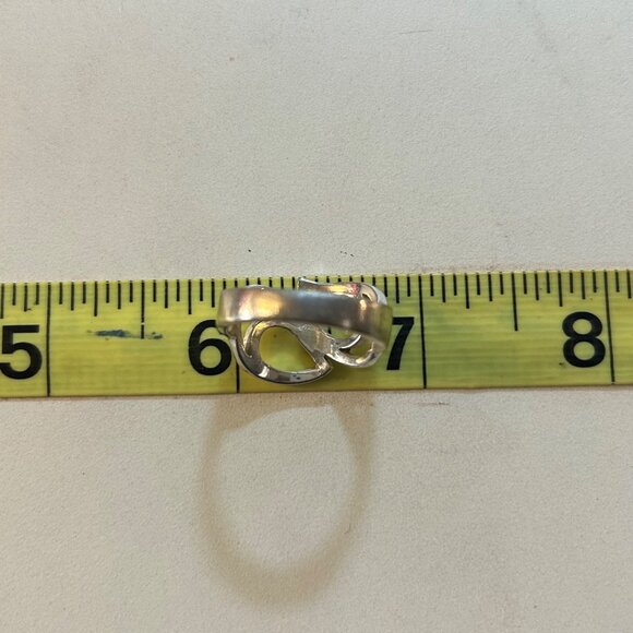 VTG Sterling Silver 925 Double Teardrop Design Bypass Statement Ring Size 8.25 - Picture 12 of 13